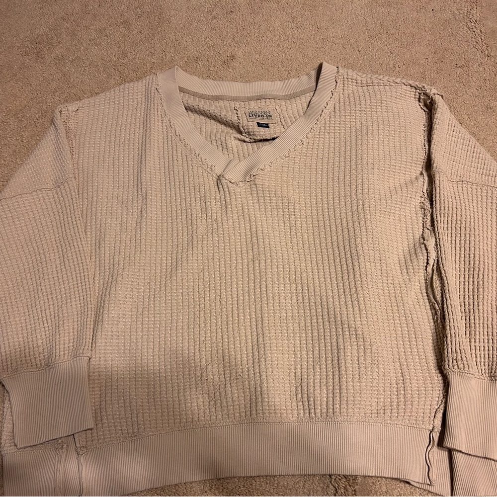 Lou & Grey Women's Textured Cream Sweatshirt